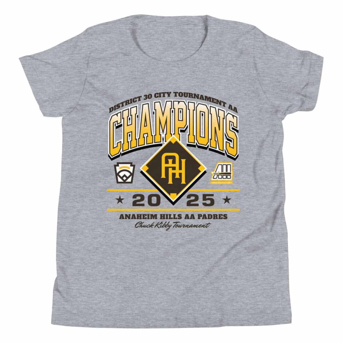 Anaheim Hills Padres District 30 Championship Youth T-Shirt - Image 2